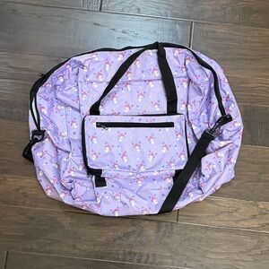 Kuromi Hello Kitty Purple Floral Duffel Bag